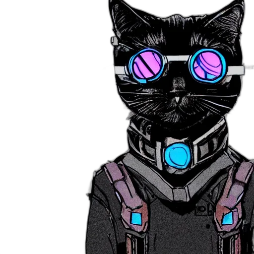 staff, mask, cyberpunk, comic book art transparent PNG cut-out