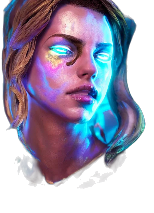 face, mask, robot, cyberpunk transparent PNG cut-out