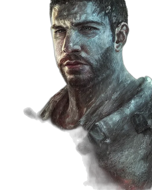 face, staff, dragon, weapon transparent PNG cut-out