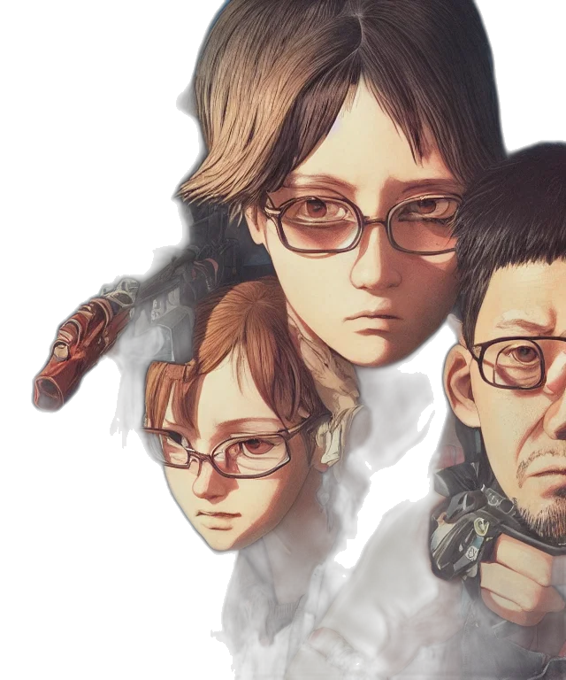 staff, face, concept art, pixel art transparent PNG cut-out
