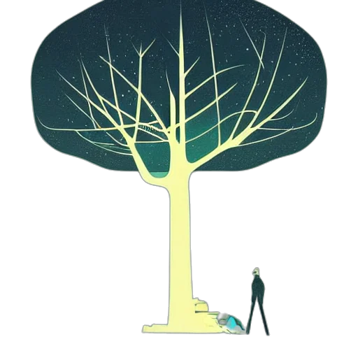 tree, umbrella, staff, concept art transparent PNG cut-out