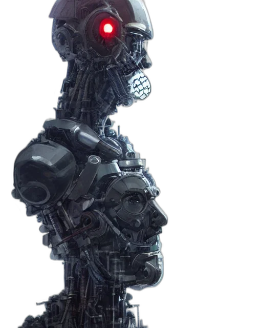 robot, cyberpunk, concept art, 3d render transparent PNG cut-out