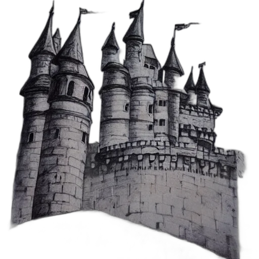 crown, dragon, building, staff transparent PNG cut-out