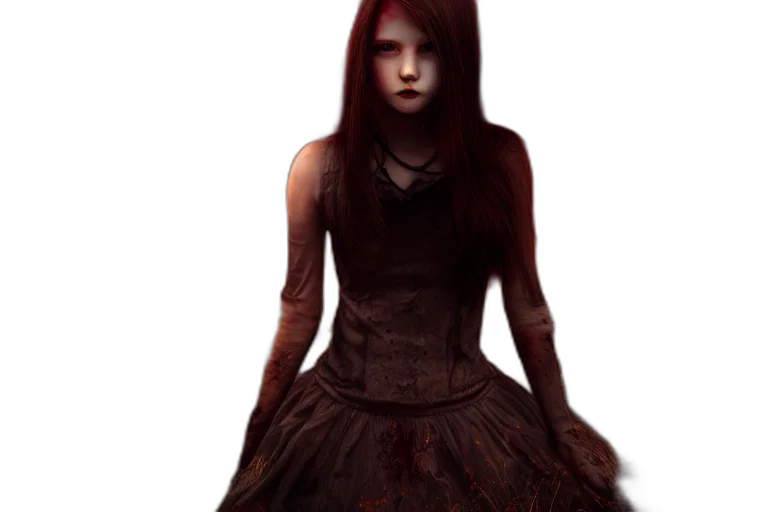 dress, face, creature, concept art transparent PNG cut-out