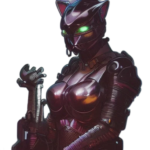 robot, weapon, staff, cyberpunk transparent PNG cut-out