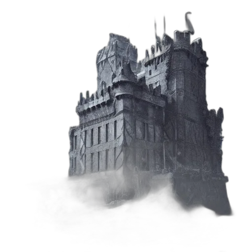 dragon, crown, building, concept art transparent PNG cut-out