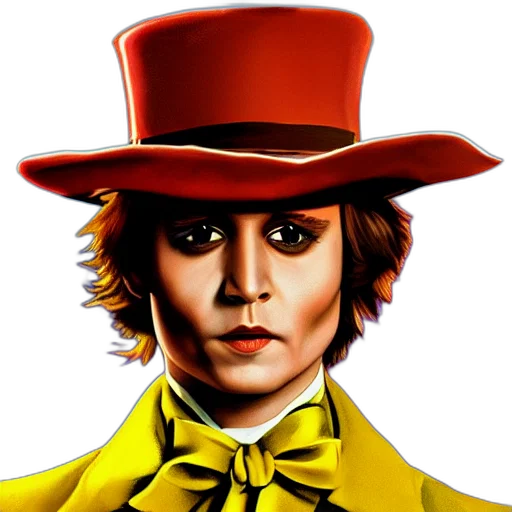 hat, face, comic book art, photorealistic transparent PNG cut-out