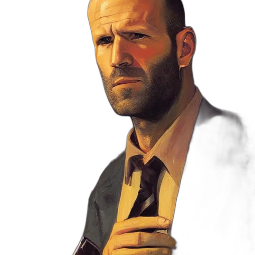 face, jacket, staff, weapon transparent PNG cut-out