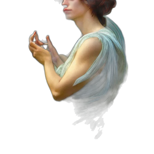 dress, face, jewelry, staff transparent PNG cut-out