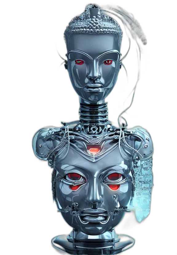 robot, cyberpunk, concept art, 3d render transparent PNG cut-out