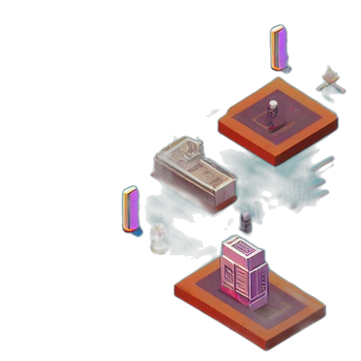 furniture, robot, building, pixel art transparent PNG cut-out
