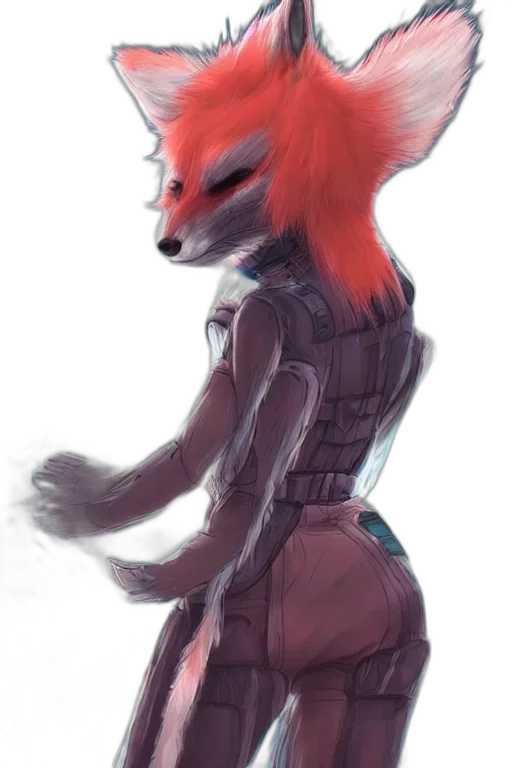 jacket, creature, robot, staff transparent PNG cut-out