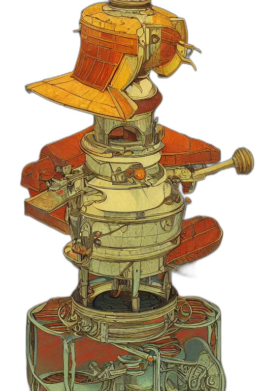 robot, hat, staff, crown transparent PNG cut-out