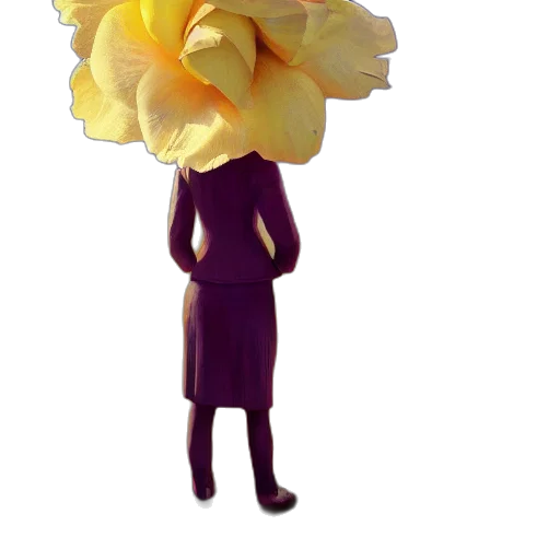 flower, staff, dress, crown transparent PNG cut-out