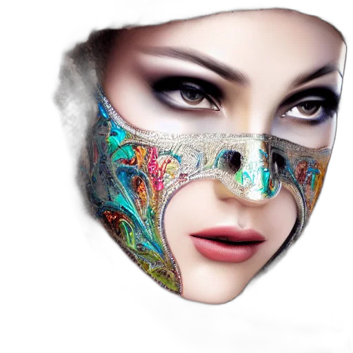 mask, face, jewelry, photorealistic transparent PNG cut-out