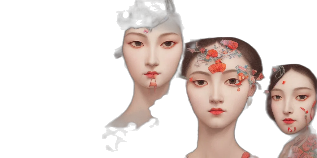 mask, crown, face, photorealistic transparent PNG cut-out