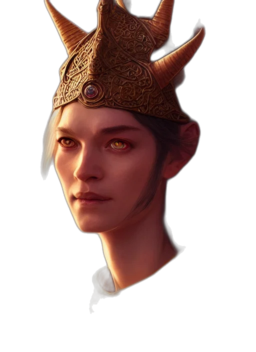 crown, face, hat, staff transparent PNG cut-out