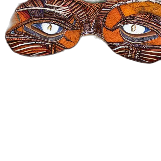 mask, face, 3d render, african transparent PNG cut-out