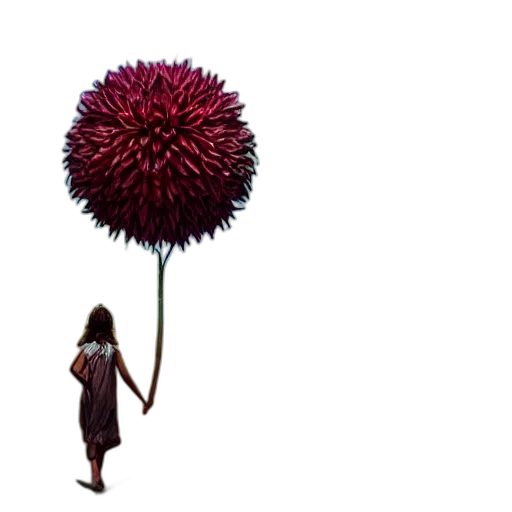 umbrella, flower, staff, hair transparent PNG cut-out