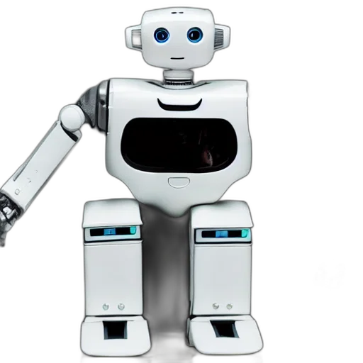 robot, 3d render, plush, made transparent PNG cut-out