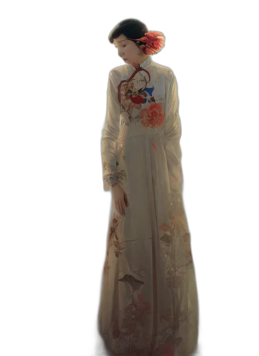 dress, staff, 3d render, concept art transparent PNG cut-out