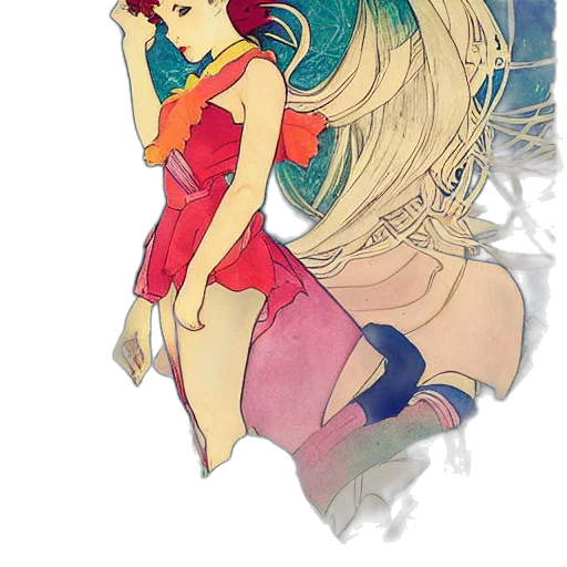 dress, anime, fantasy art, comic book art transparent PNG cut-out
