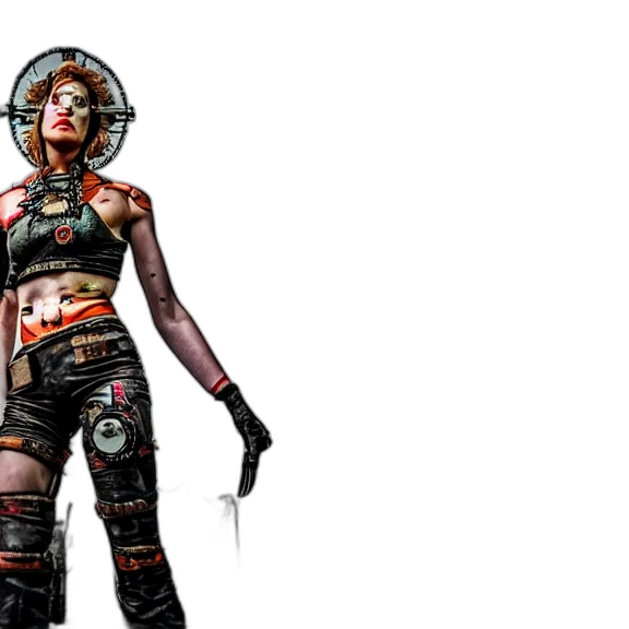 cyberpunk, concept art, comic book art, 3d render transparent PNG cut-out
