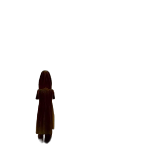 dress, staff, hair, creature transparent PNG cut-out