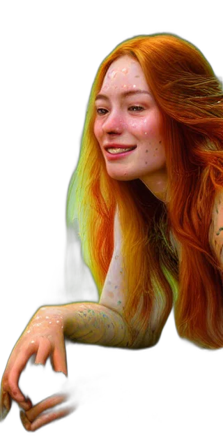 hair, face, jewelry, dress transparent PNG cut-out