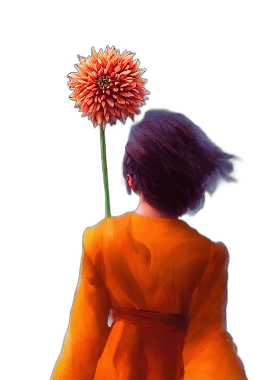 flower, dress, staff, umbrella transparent PNG cut-out