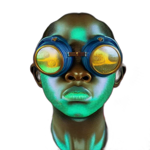 mask, face, jewelry, 3d render transparent PNG cut-out