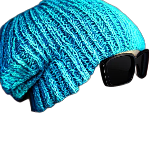 hat, mask, 3d render, blue transparent PNG cut-out