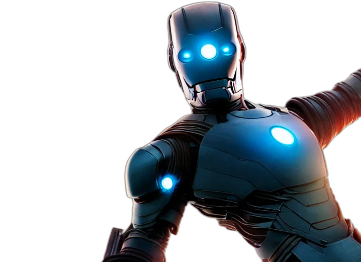 robot, 3d render, comic book art, concept art transparent PNG cut-out