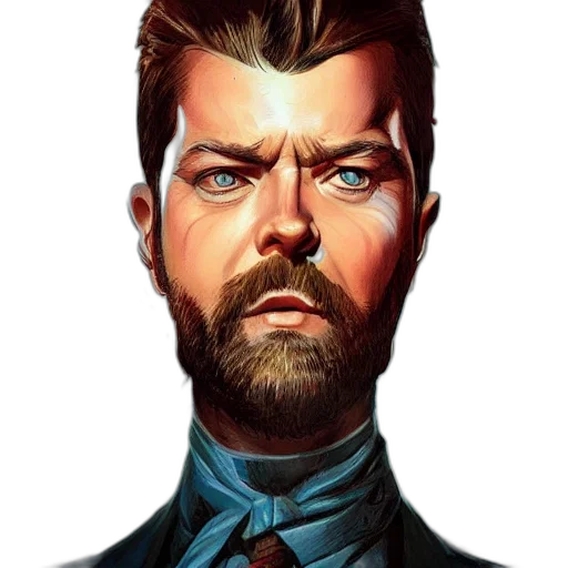face, staff, comic book art, concept art transparent PNG cut-out