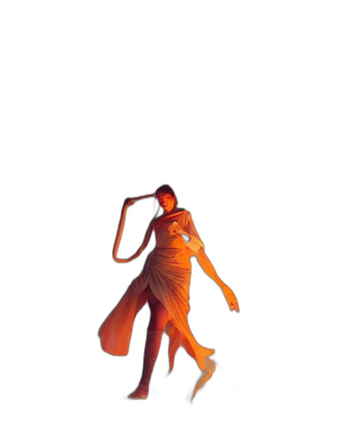 dress, staff, hair, mask transparent PNG cut-out