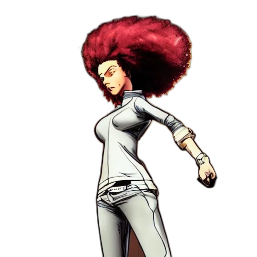 hair, staff, comic book art, concept art transparent PNG cut-out
