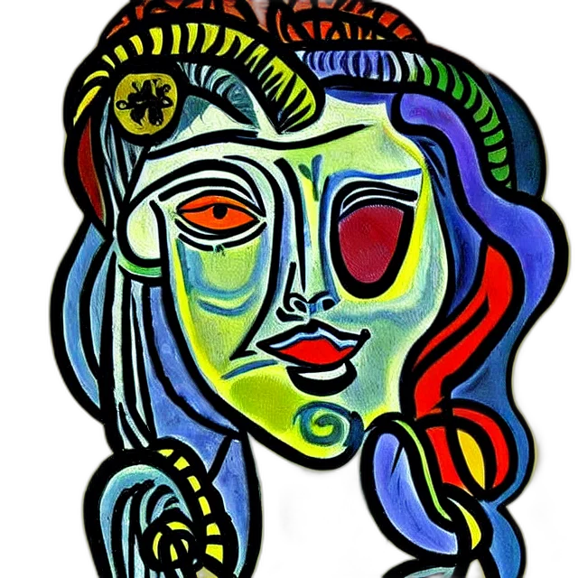 face, mask, crown, oil painting transparent PNG cut-out