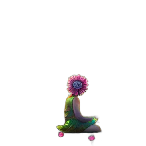 flower, staff, crown, dress transparent PNG cut-out