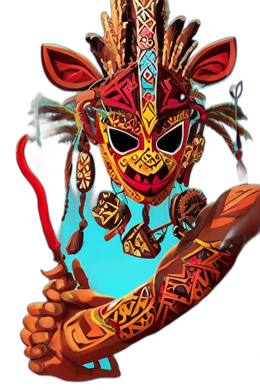 mask, jewelry, face, staff transparent PNG cut-out