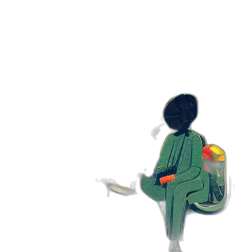 jacket, staff, robot, umbrella transparent PNG cut-out