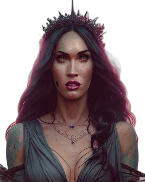 crown, face, jewelry, fantasy art transparent PNG cut-out