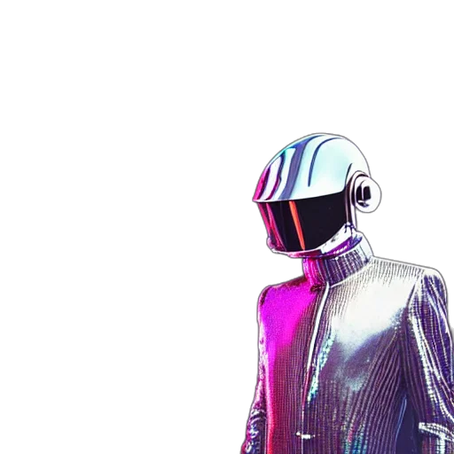 robot, jacket, mask, vaporwave transparent PNG cut-out