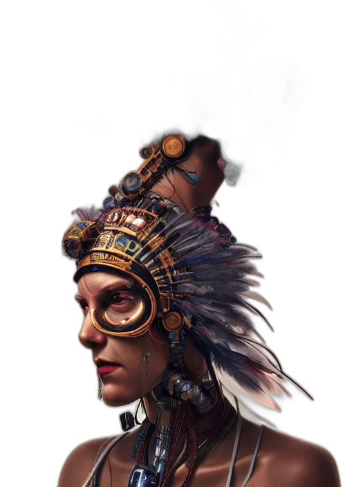 face, mask, crown, staff transparent PNG cut-out