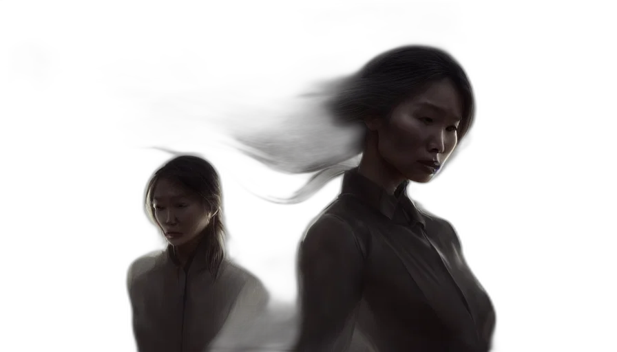 face, hair, creature, concept art transparent PNG cut-out