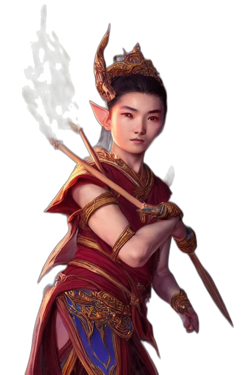 staff, dragon, sword, fantasy art transparent PNG cut-out