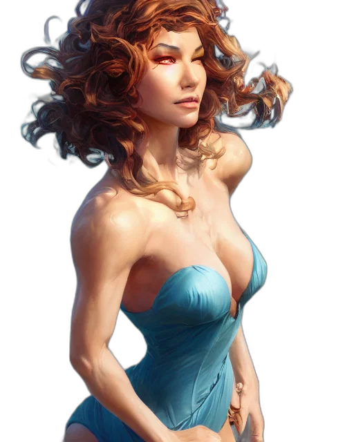 dress, jewelry, face, fantasy art transparent PNG cut-out