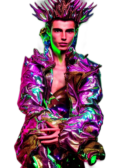 jacket, face, creature, cyberpunk transparent PNG cut-out