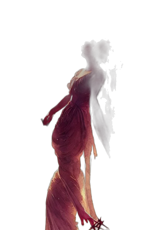 dress, staff, dragon, mask transparent PNG cut-out