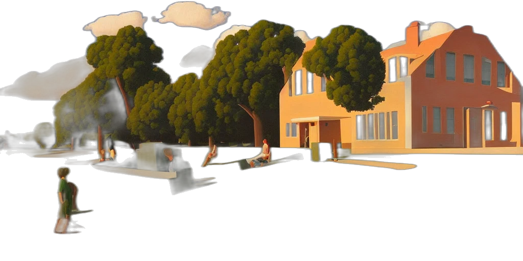 building, tree, furniture, 3d render transparent PNG cut-out