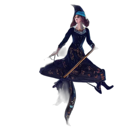 dress, staff, hat, concept art transparent PNG cut-out
